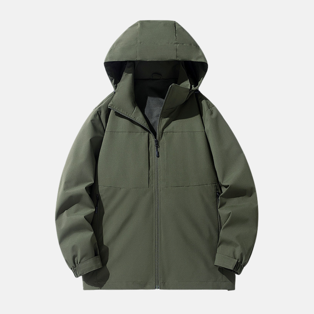 Street-Wave Men's Hooded Jacket Relaxed Fit Weather Resistant With Zip Pockets And Adjustable Cuffs