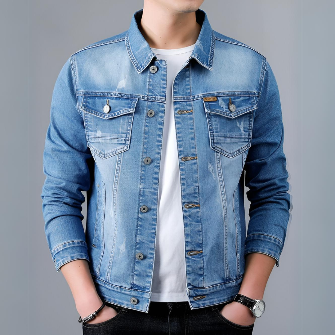 Street-wave Classic Mens Denim Jacket Durable Versatile Everyday Wear For Men Create Timeless Style