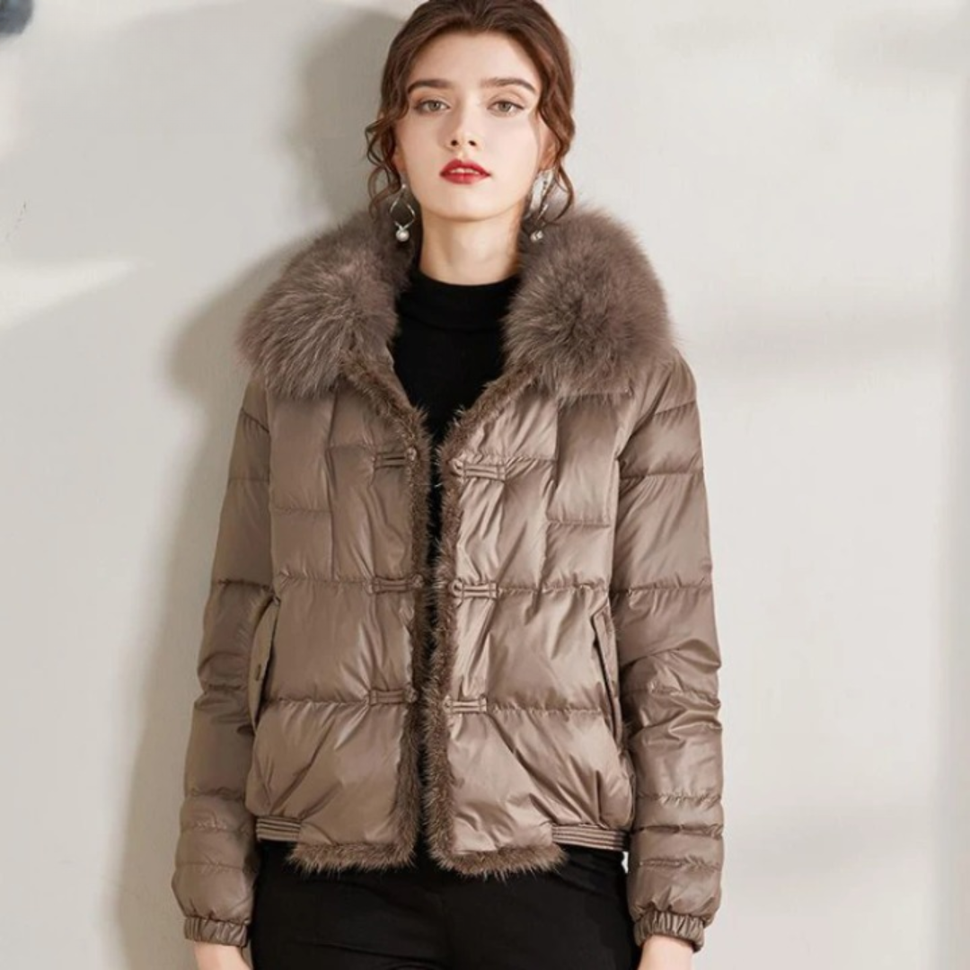 Street-wave Womens Winter Parka With Faux Fur Collar For Warmth And Elegant Style
