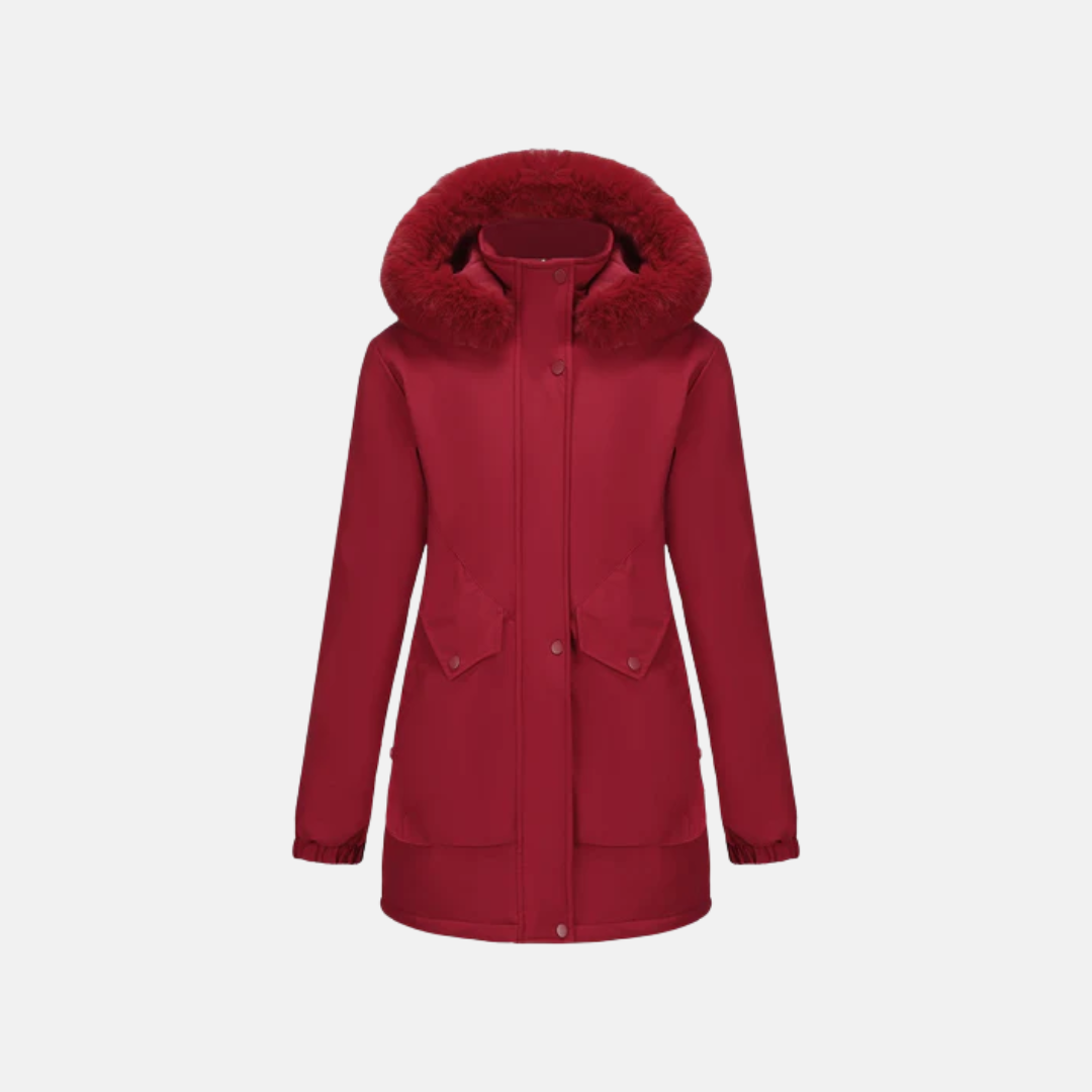 Street-Wave Women's Parka Mid-Length With Faux Fur Hood