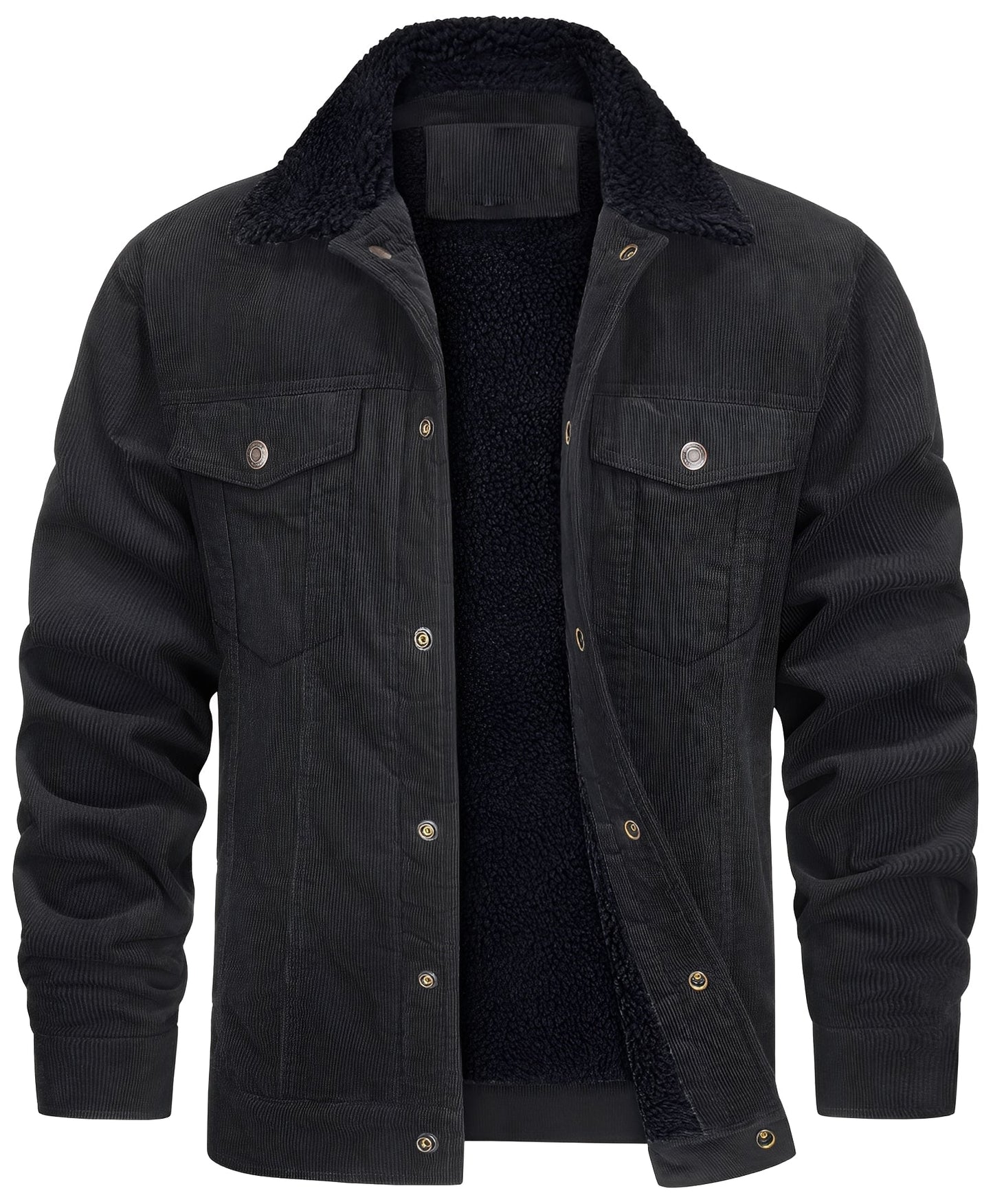 Street-Wave Corduroy Plush Jacket For Men With Sherpa Lining, Timeless Style, Rugged Durability, Premium Comfort