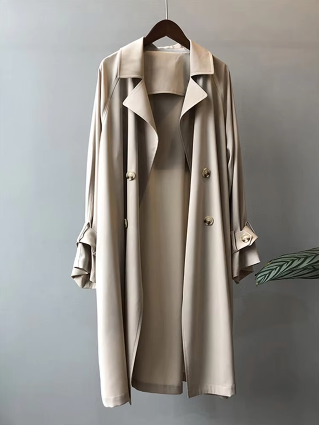 Streetwave Women Waterproof Trench Coat Long Raincoat With Modern Double Breasted Lapel