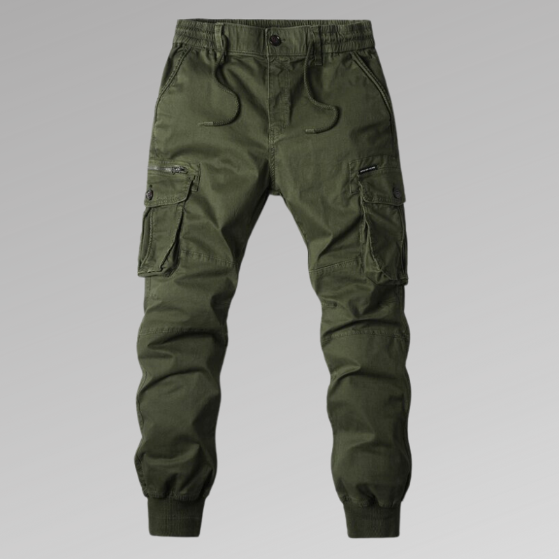 Street Wave Durable Cargo Pants For Men With Elastic Waistband And Reinforced Pockets