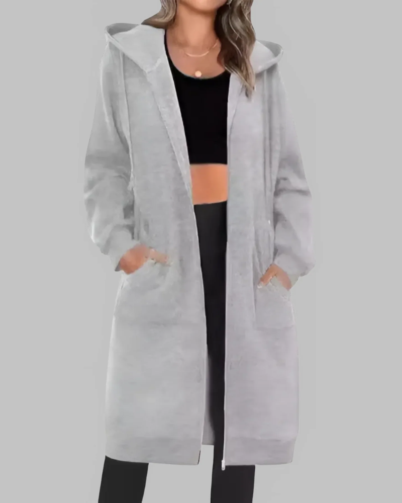 Streetwave Oversized Zip Up Long Jacket For Women Comfort And Layering Essentials