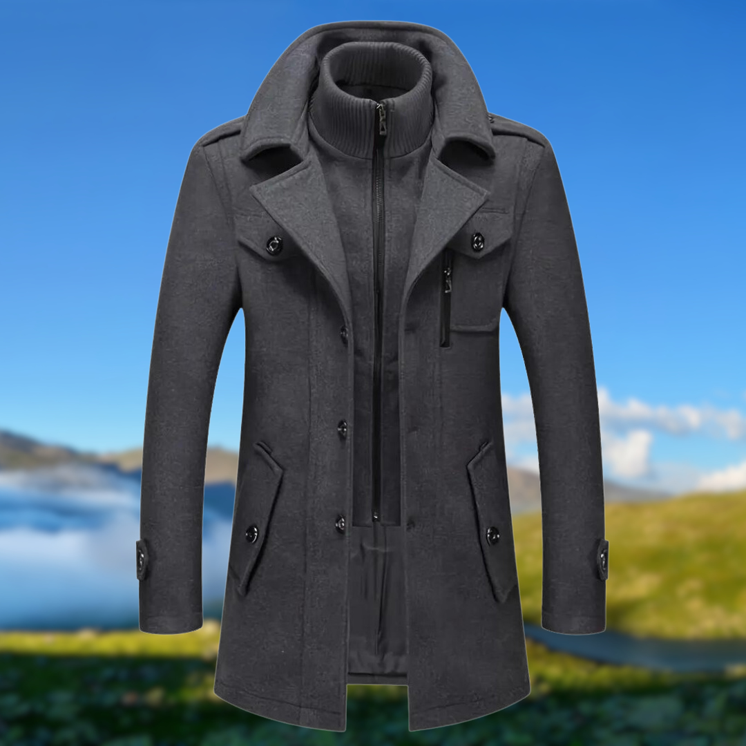 Street Wave Double Collar Jacket With Functional Design And Multi Layer Lining For Everyday Urban Style