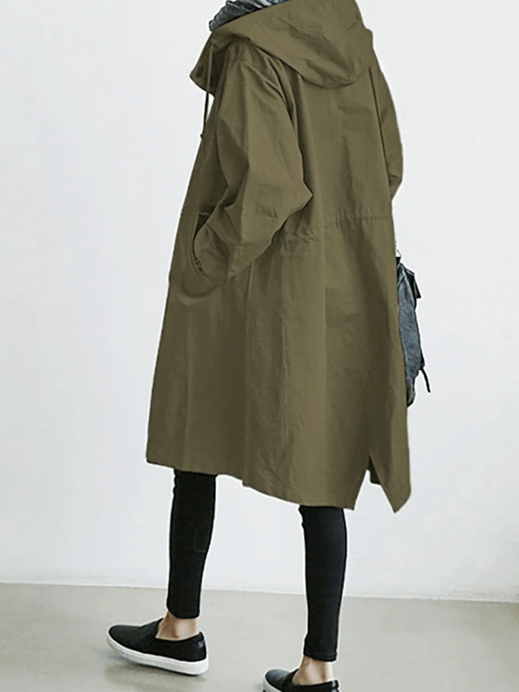 Street-wave Windbreaker Coat For Women Stylish Durable Weather Resistant Outerwear With Cozy Comfort