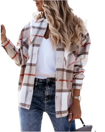 Street-Wave Plaid Flannel Jacket For Women Cozy Everyday Outerwear Casual Chic Comfort Outdoor Wardrobe Essential