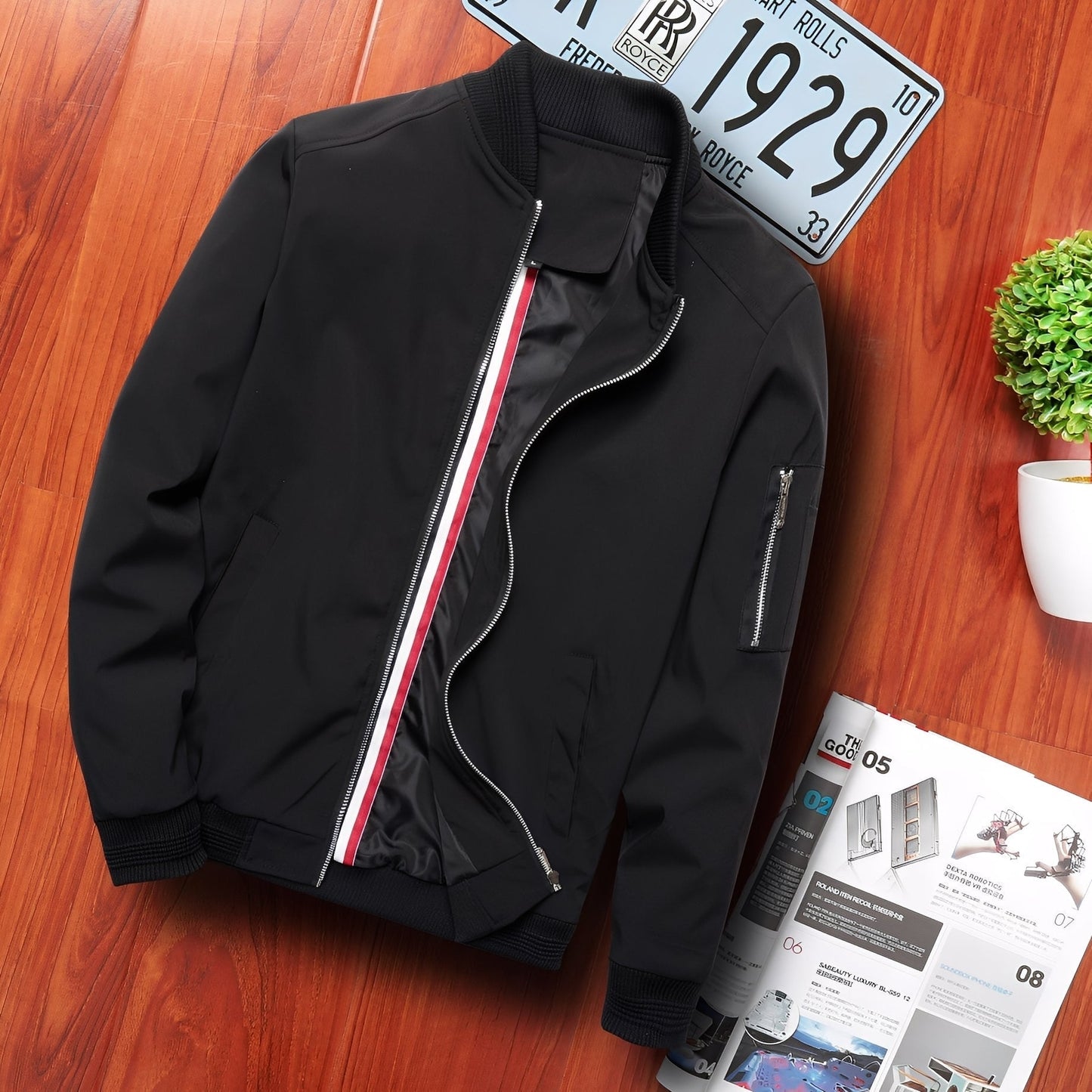 Street-Wave Bomber Jacket For Men Timeless Style With Urban Edge And Durable Comfort