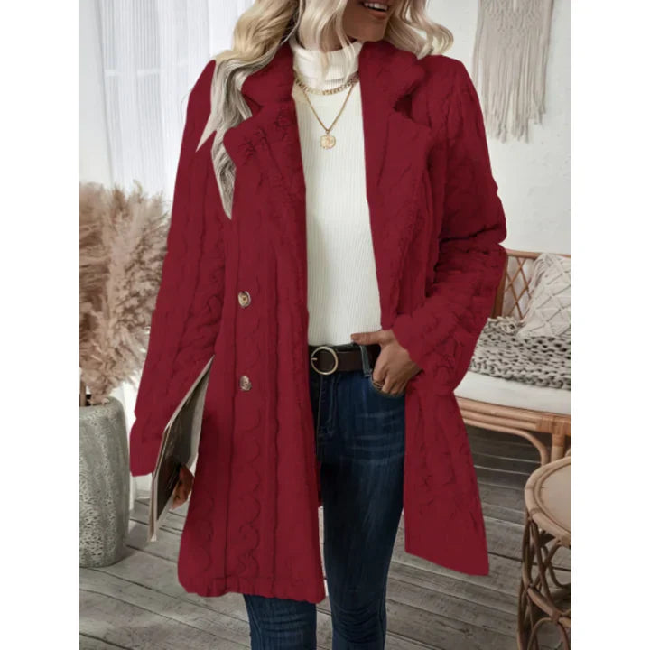 Street-wave Women's Knitted Coat For Warmth And Style Luxurious Cable Knit Cardigan Coat