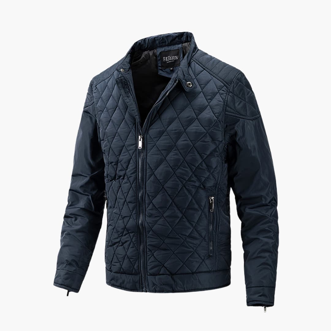 Street-Wave Quilted Diamond Jacket For Men Urban Style Warmth Versatile Outerwear