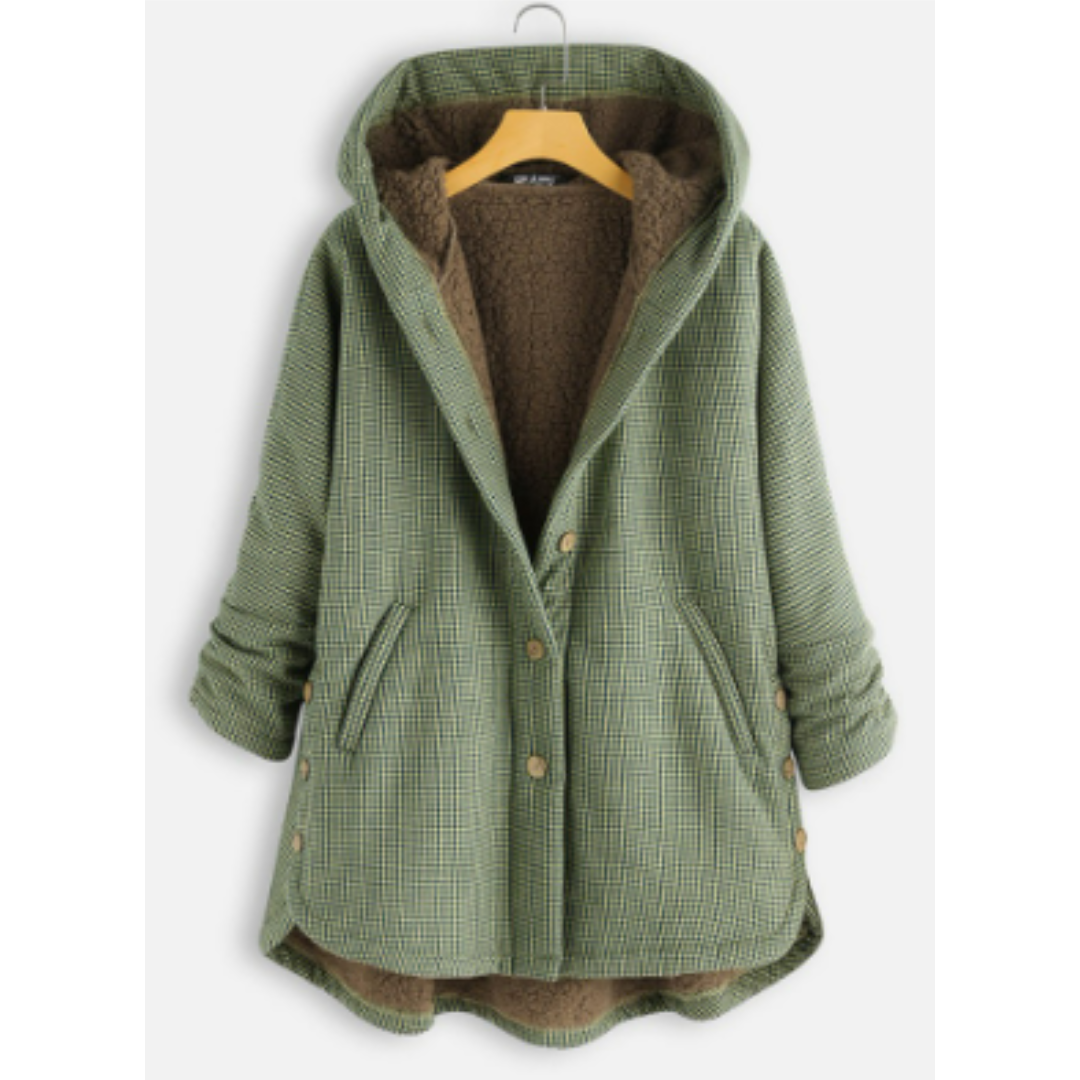 Street Wave Womens Hooded Jacket Modern Cozy Warm Lined Winter Coat For Cold Days With Plush Fleece