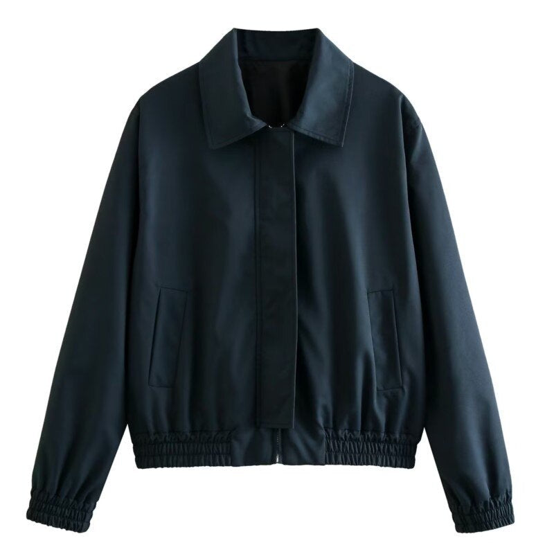 Avelena Oversized Bomber Jacket With Collar for Women Trendy Modern Must Have Comfort