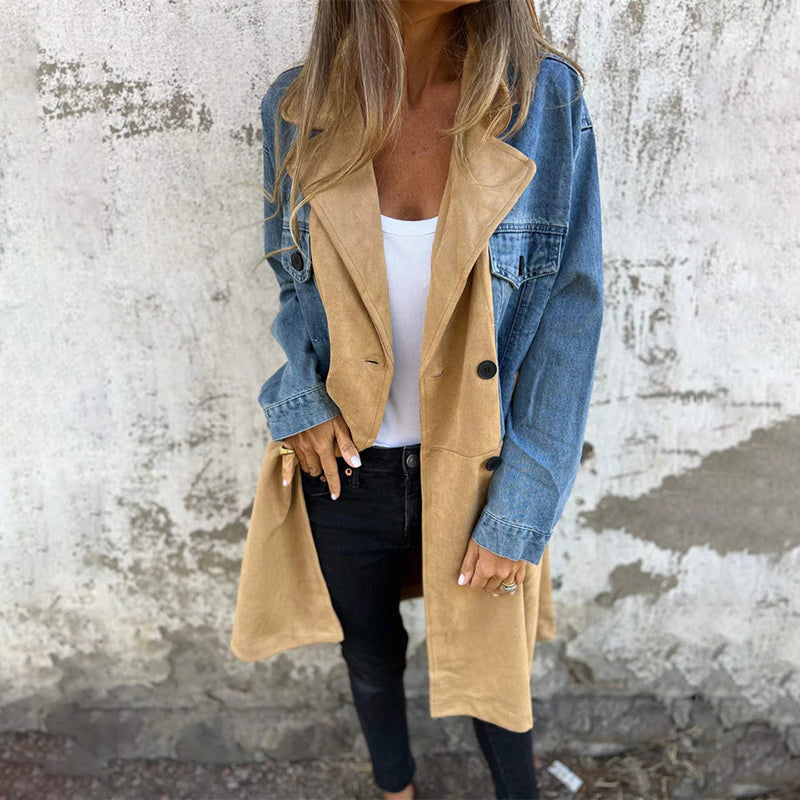 Céline Denim Trench Coat For Women Timeless Versatile Mid Length Style With Refined Collar