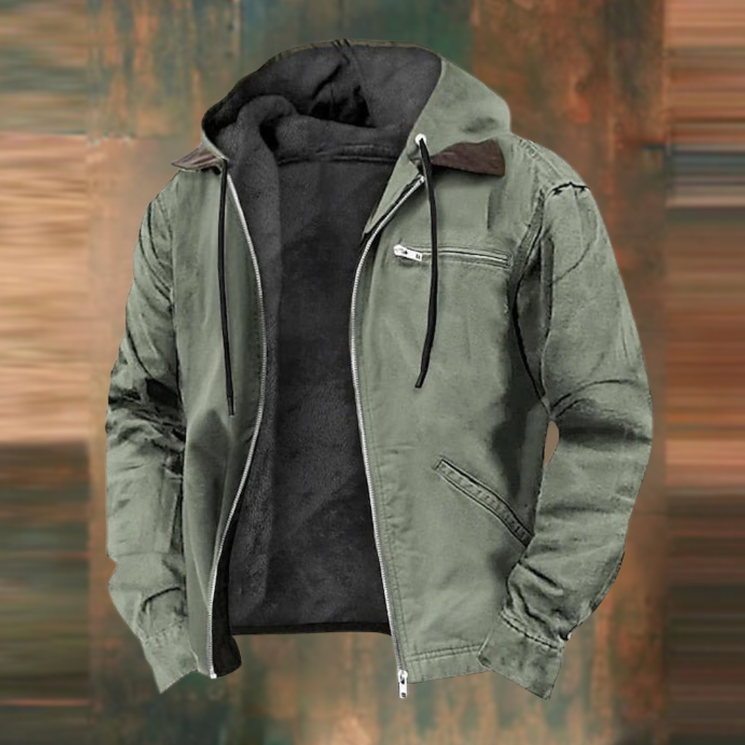 Jerome Leather Jacket With Hood For Men Warm Sustainable Outerwear With Tailored Fit For Everyday Urban Style