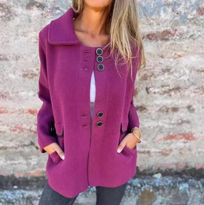 Street-wave Womens Button Front Jacket Stylish Elegant Everyday Silhouette Versatile All Day Wear