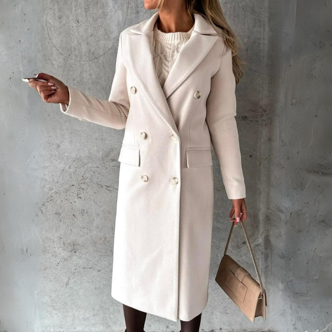 Streetwave Wool Coat Windbreaker Double Breasted Warm Cozy Fit Vintage Style For Women