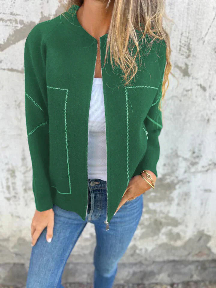 Street-wave Zip Cardigan For Women Cozy Versatile Everyday Essential Layering Outerwear