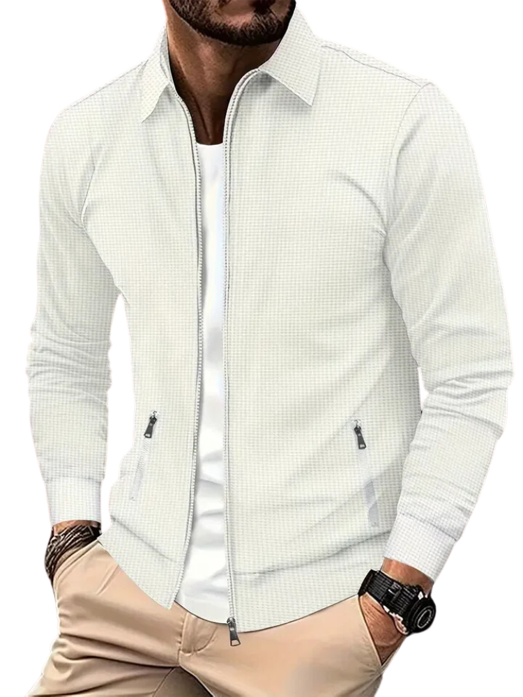 Street-wave Lightweight Zip Jacket for Men With Zippered Pockets And Elastic Cuffs