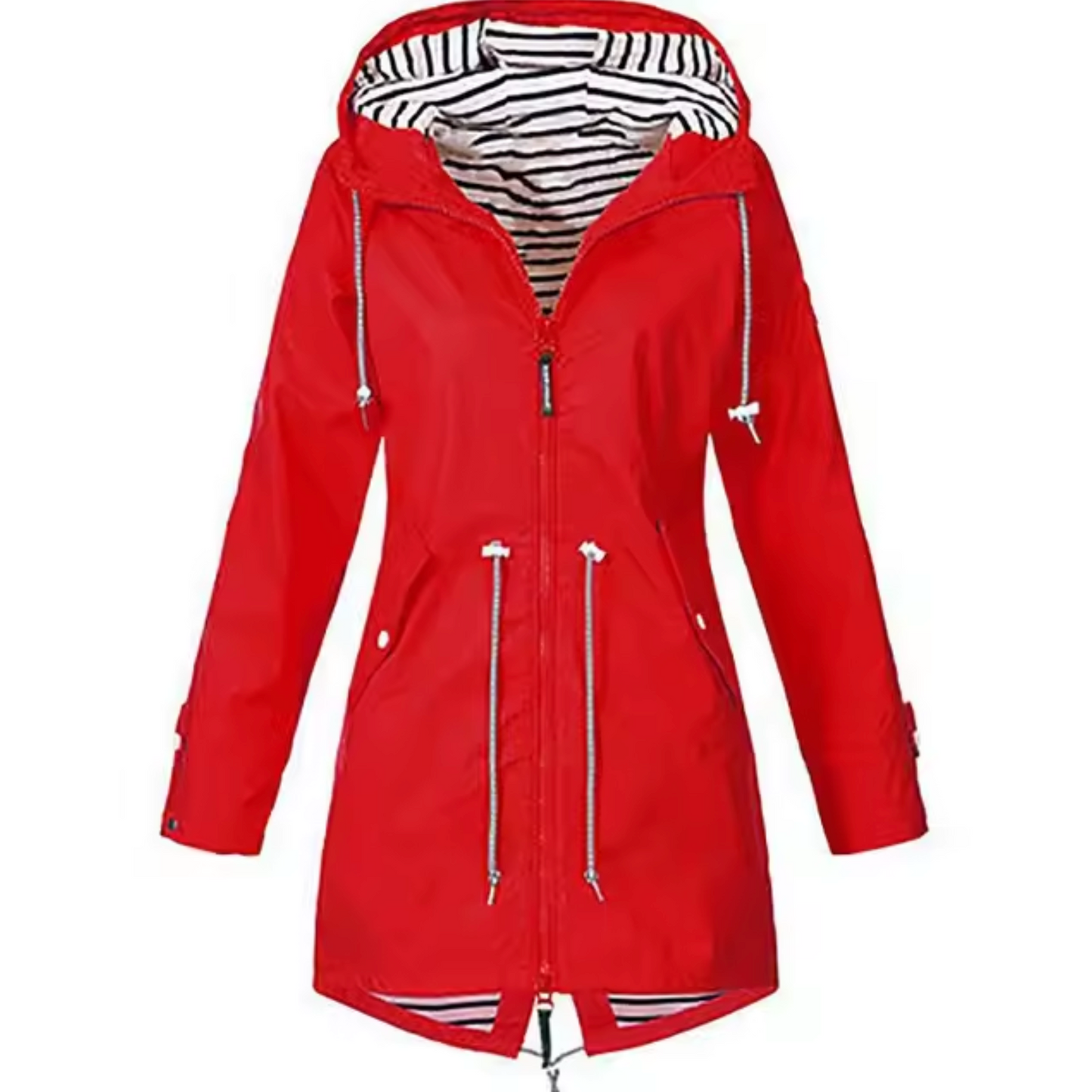 Street-Wave Waterproof Hooded Parka For Women With Adjustable Drawstrings And Windproof Seal All Season Rain Jacket