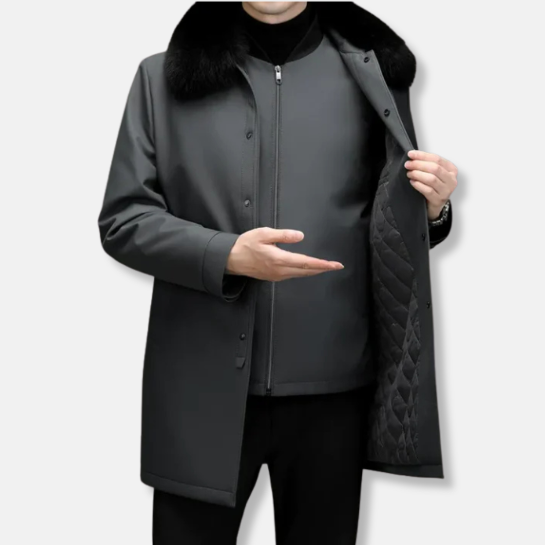 Street-Wave Men's Jacket With Detachable Faux Fur Collar