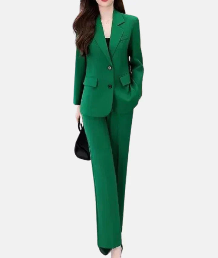 Street-wave Women's Tailored Pantsuit With Fitted Blazer For Professional Women