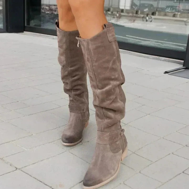 Street-Wave Women's Knee High Boots Zip Closure All Day Comfort Elegant Style For Women Everyday Wear