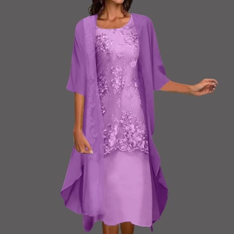 Isabella Lace Overlay 2 Piece Midi Dress Street Wave Women