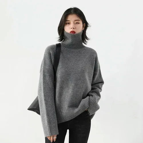 Streetwave Hanka Women Turtleneck Sweater Soft Cozy Knit For Elegant Spring Look