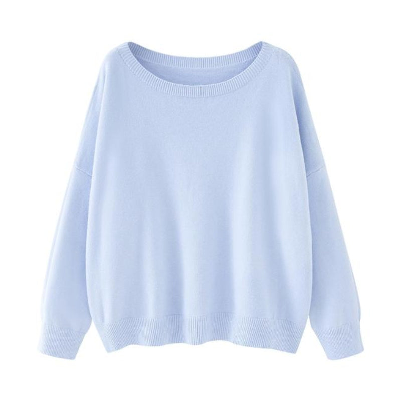 Street Wave Clara Soft Knit Round Neck Sweater Unisex Cozy Warmth