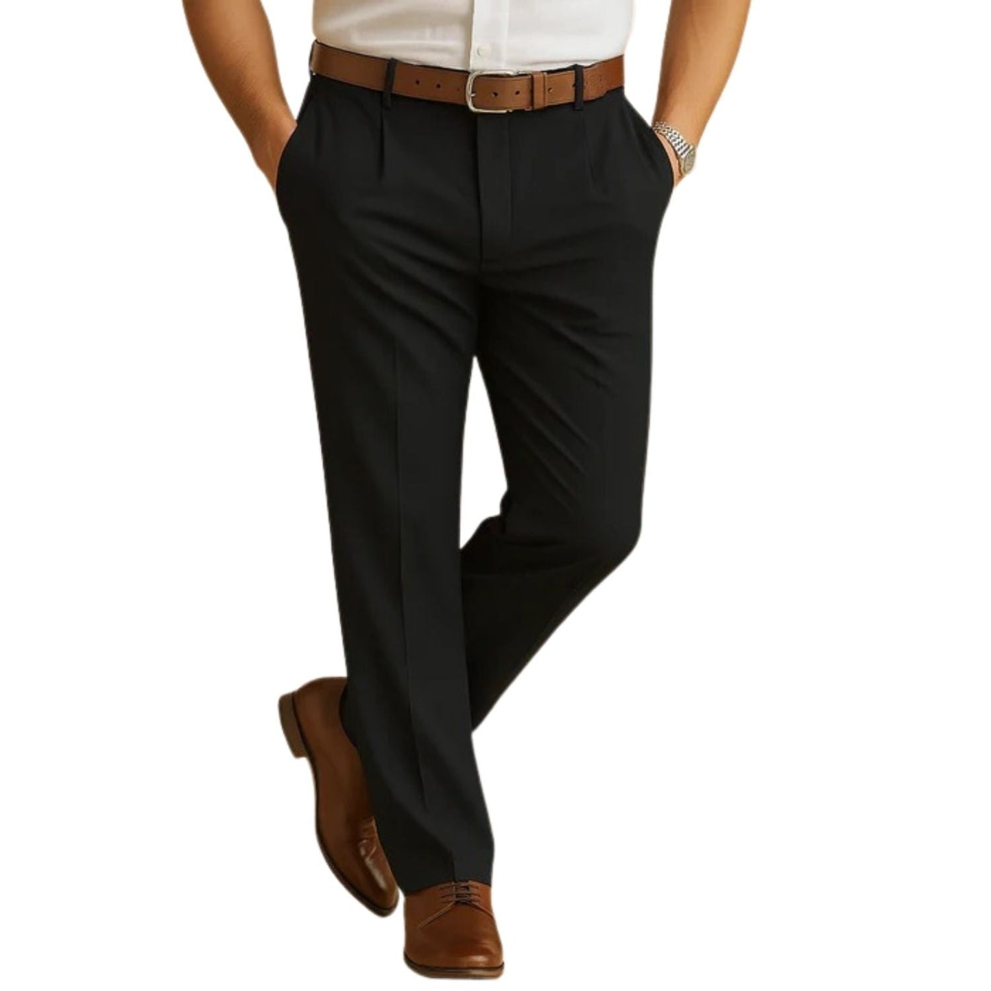 Street-Wave Classic Mens Chino Pants For Work Office And Casual Wear Versatile Everyday Trousers
