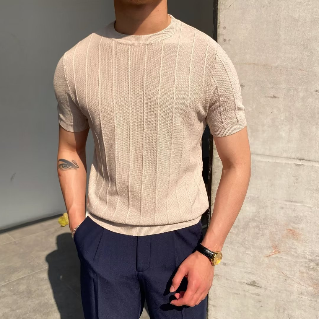 Sixto Men's Short Sleeve Knit Shirt Breathable Summer Essential for Casual Style