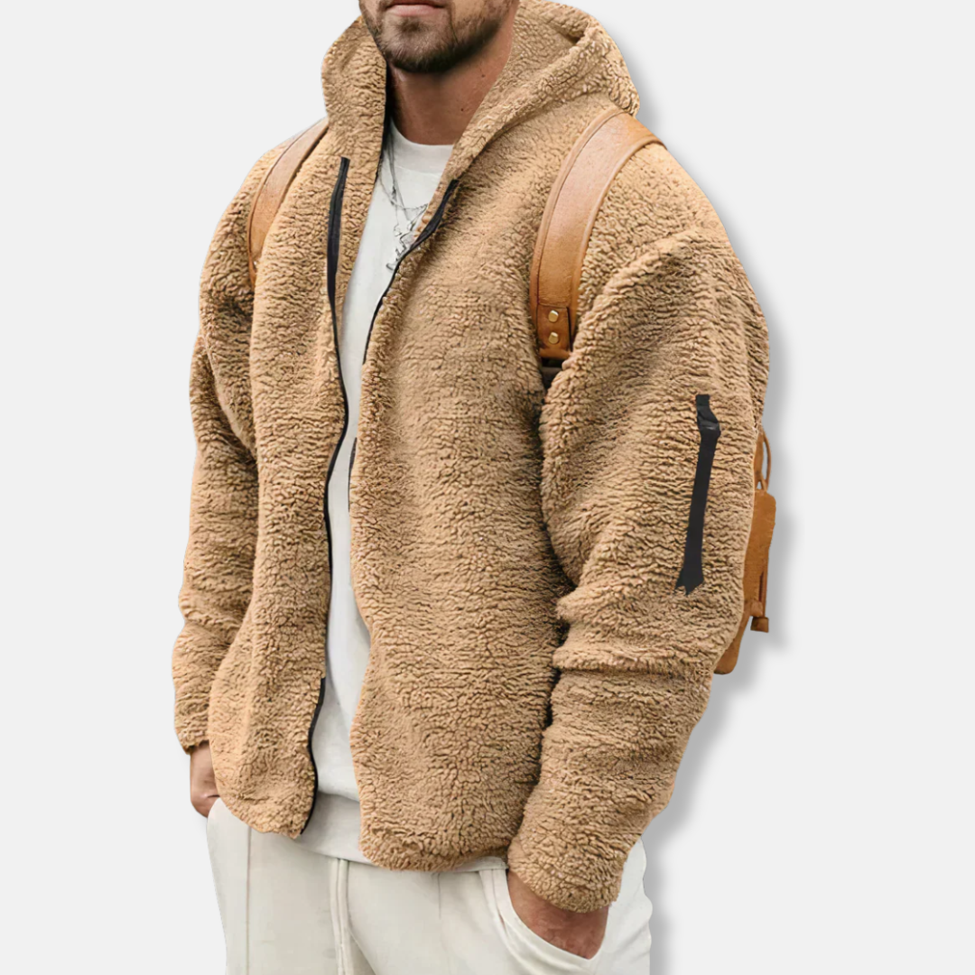 Street-Wave Men's Sherpa Fleece Hoodie Full Zip Hooded Relaxed Fit Warm