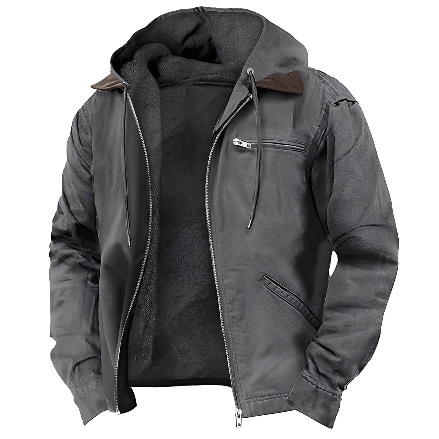 Street-Wave Hooded Outdoor Jacket for Men Windproof Rain-Resistant with Urban Sport Fit