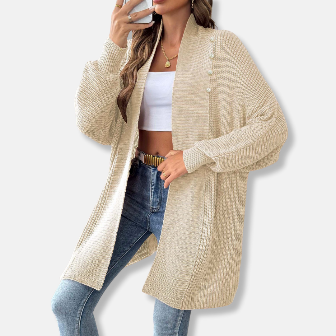 Womens Cardigan Acrylic Longline Shawl Collar Street Wave