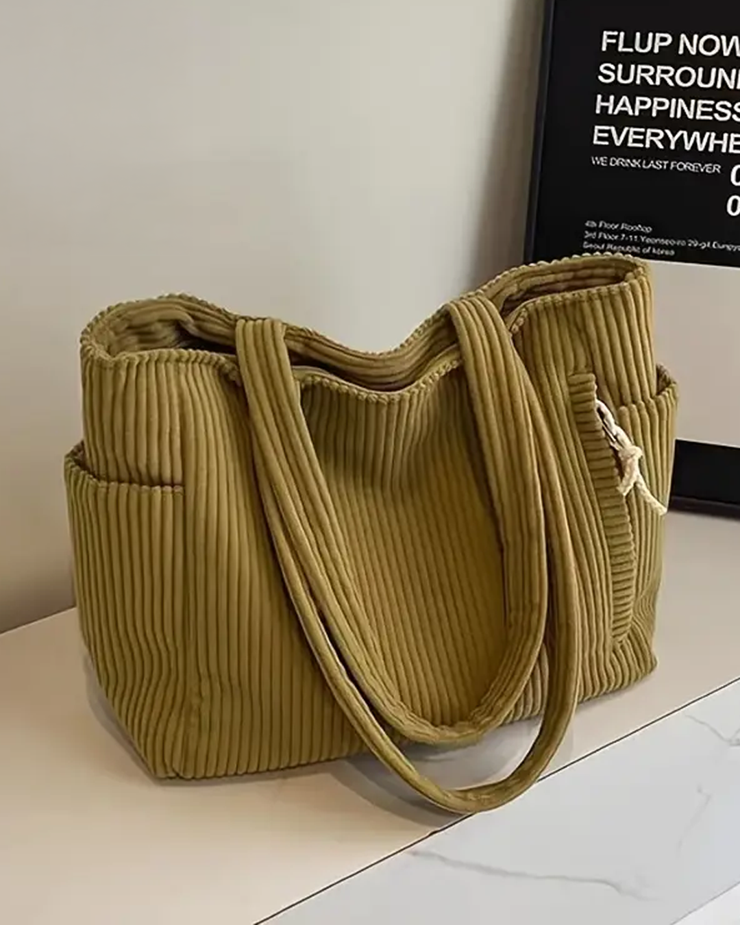 Aubrey Corduroy Tote Bag Street Wave For Everyday Use Roomy