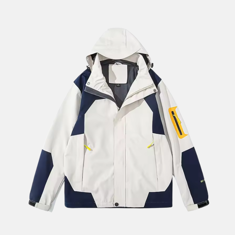 Men's Outdoor Jacket Windproof Water Resistant Adjustable Hood Regular Fit Zip Pockets