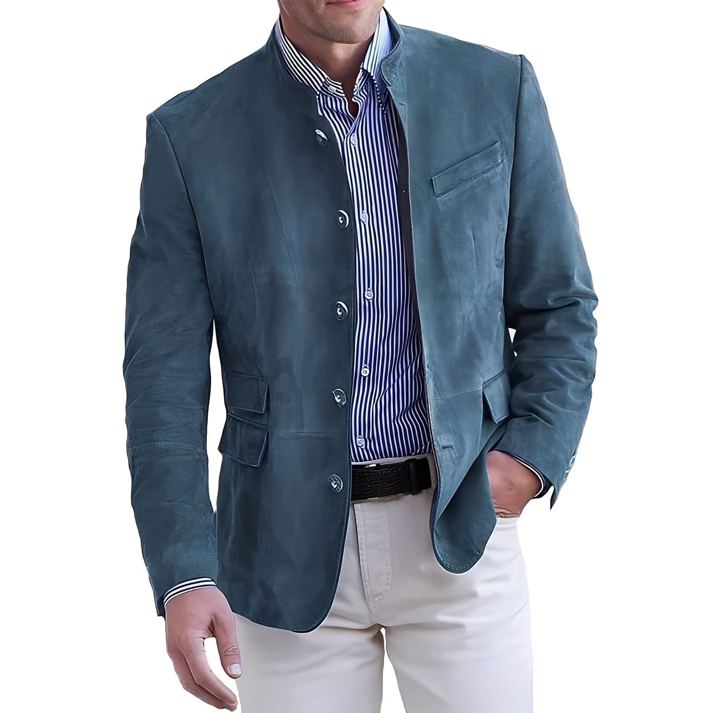 Street-wave Casual Blazer Jacket for Men Lightweight Comfort and Modern Fit for Everyday Wear