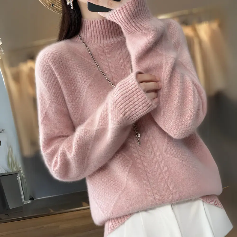Waylynn Mariah Turtleneck Sweater Unisex Cozy Soft Knitwear