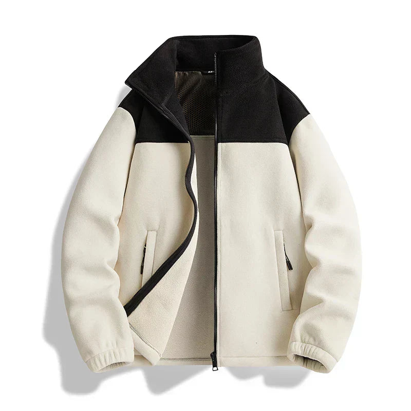 Streetwave Unisex Fleece Jacket With Cozy Warmth And Soft Inner Lining In Modern Two Tone Design
