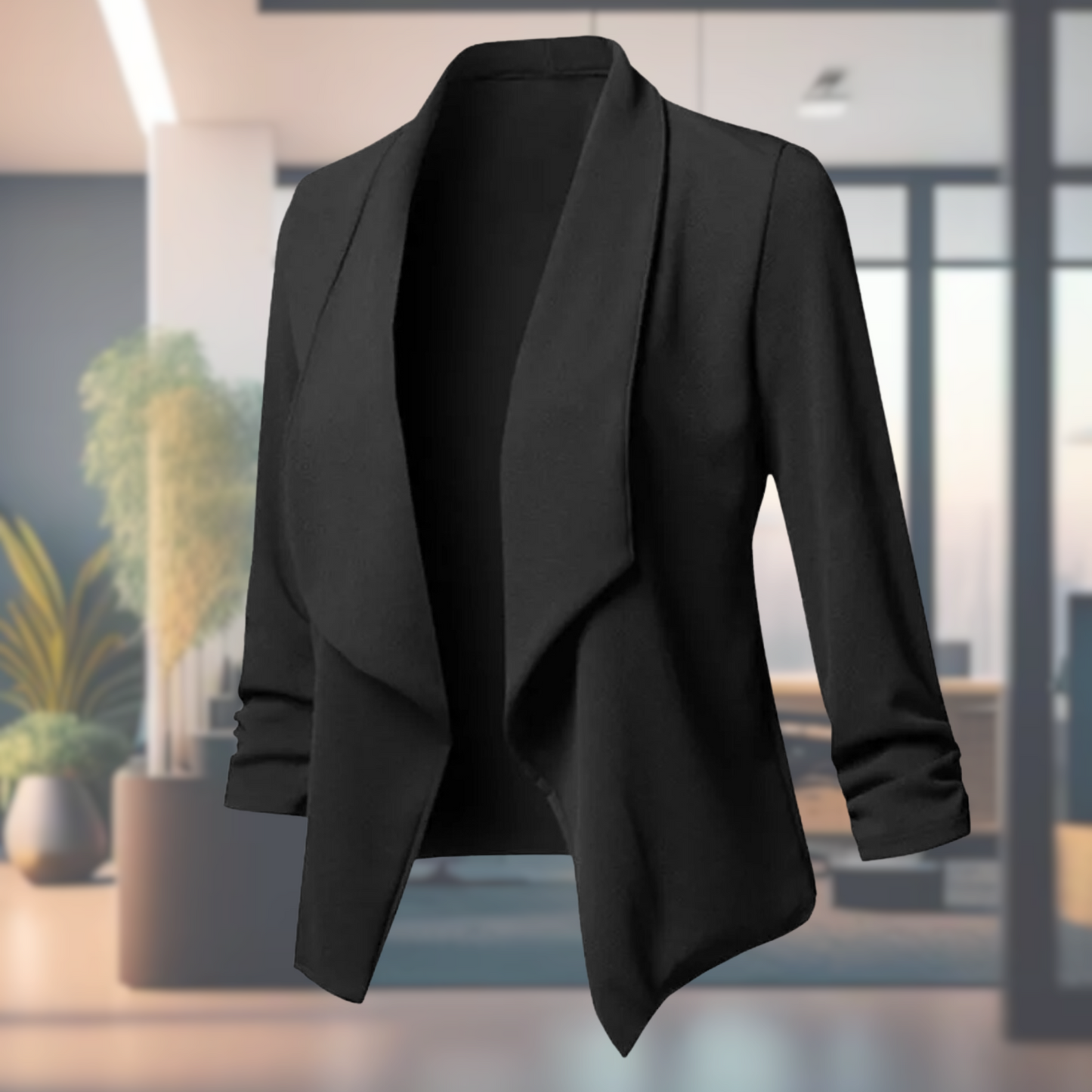Streetwave Open Front Lightweight Blazer Burgundy For Women With Elegant Draped Silhouette And No Closure