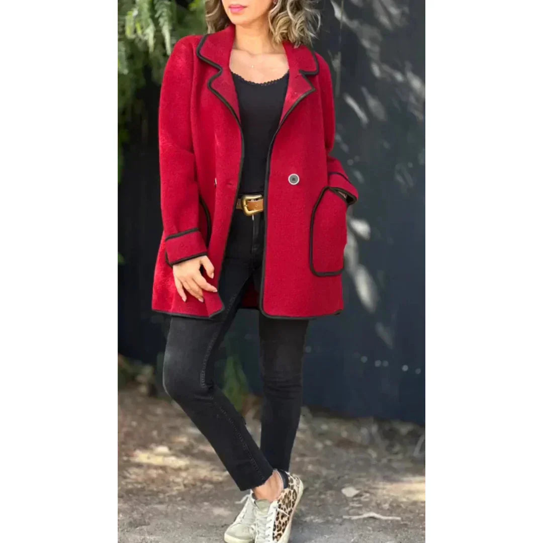 Street-Wave Womens Tailored Double-Breasted Coat Midi Length With Notch Collar For Everyday Fashion Lovers