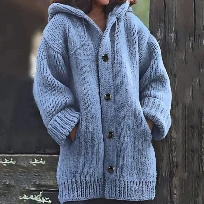 Streetwave Women's Hooded Knit Coat For Cold Weather Cozy Warmth Soft Premium Fabric