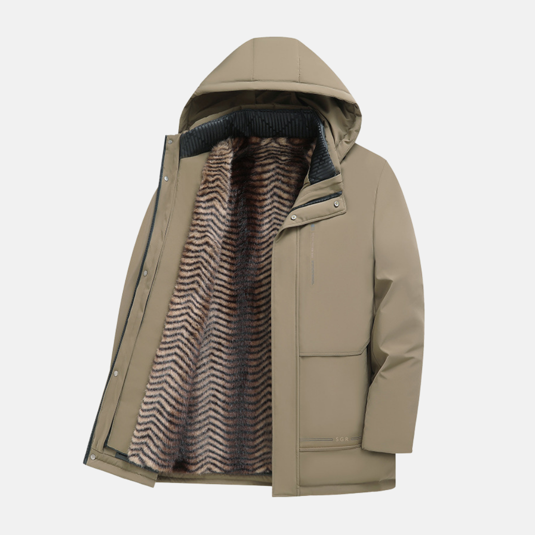 Street-Wave Mens Parka Jacket Hooded Weather Resistant Detachable Plush Lining