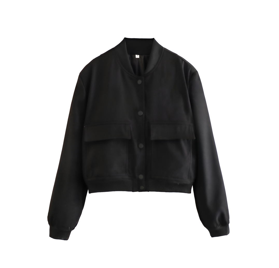 Street Wave Bomber Jacket For Women Soft Lined Cozy Comfort With Quilted Accents And Pockets