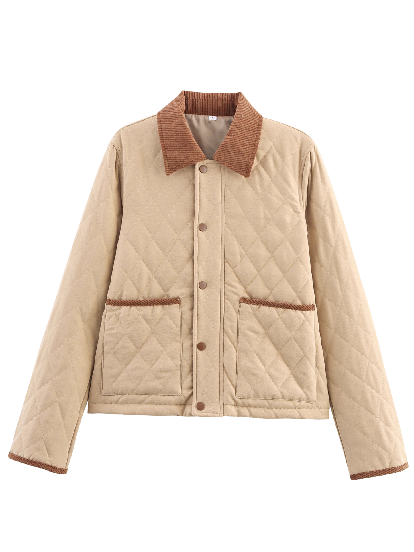 Street-Wave Quilted Jacket For Women With Diamond Stitch And Classic Collar Lightweight Everyday Warmth