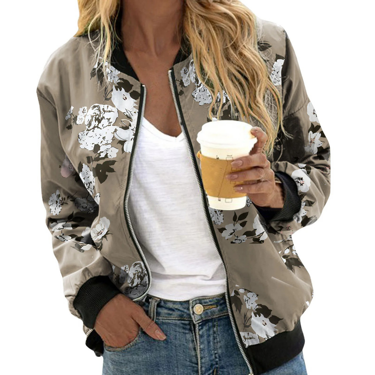 Street-Wave Floral Blazer For Women With Vibrant Flower Print Comfortable Durable Elegant Style
