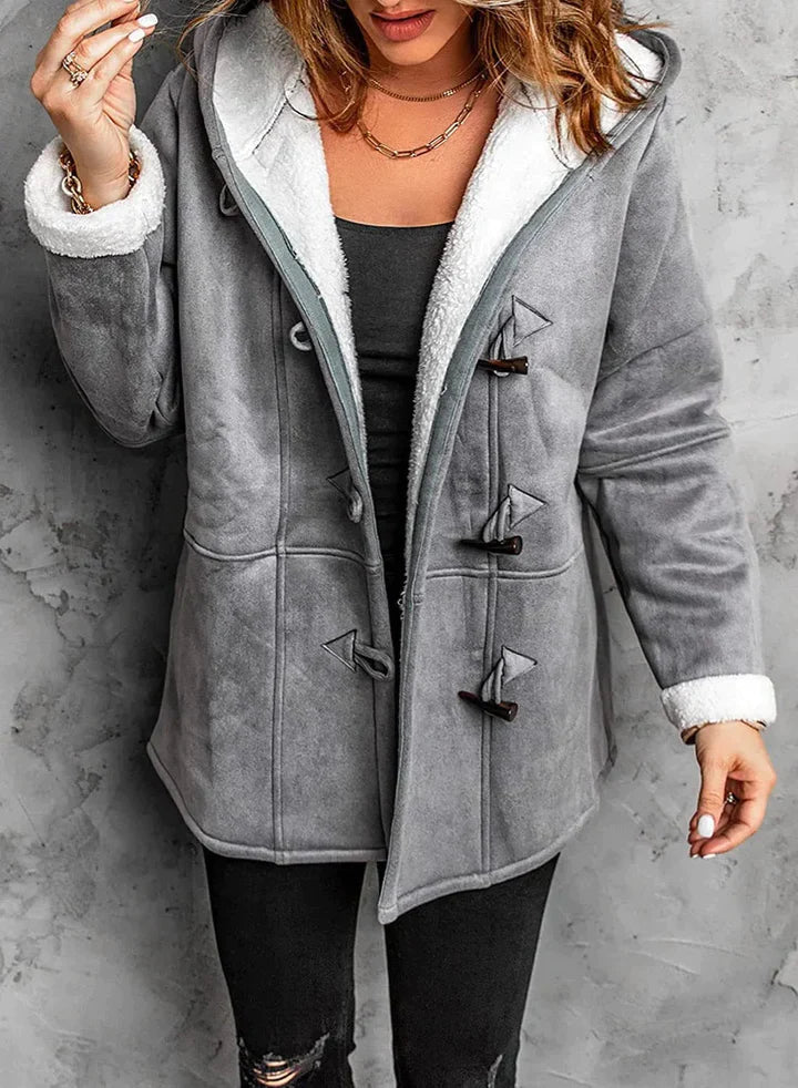 Street-Wave Vegan Leather Hooded Jacket With Soft Shearling Lining For Fashion Forward Streetwear Lovers