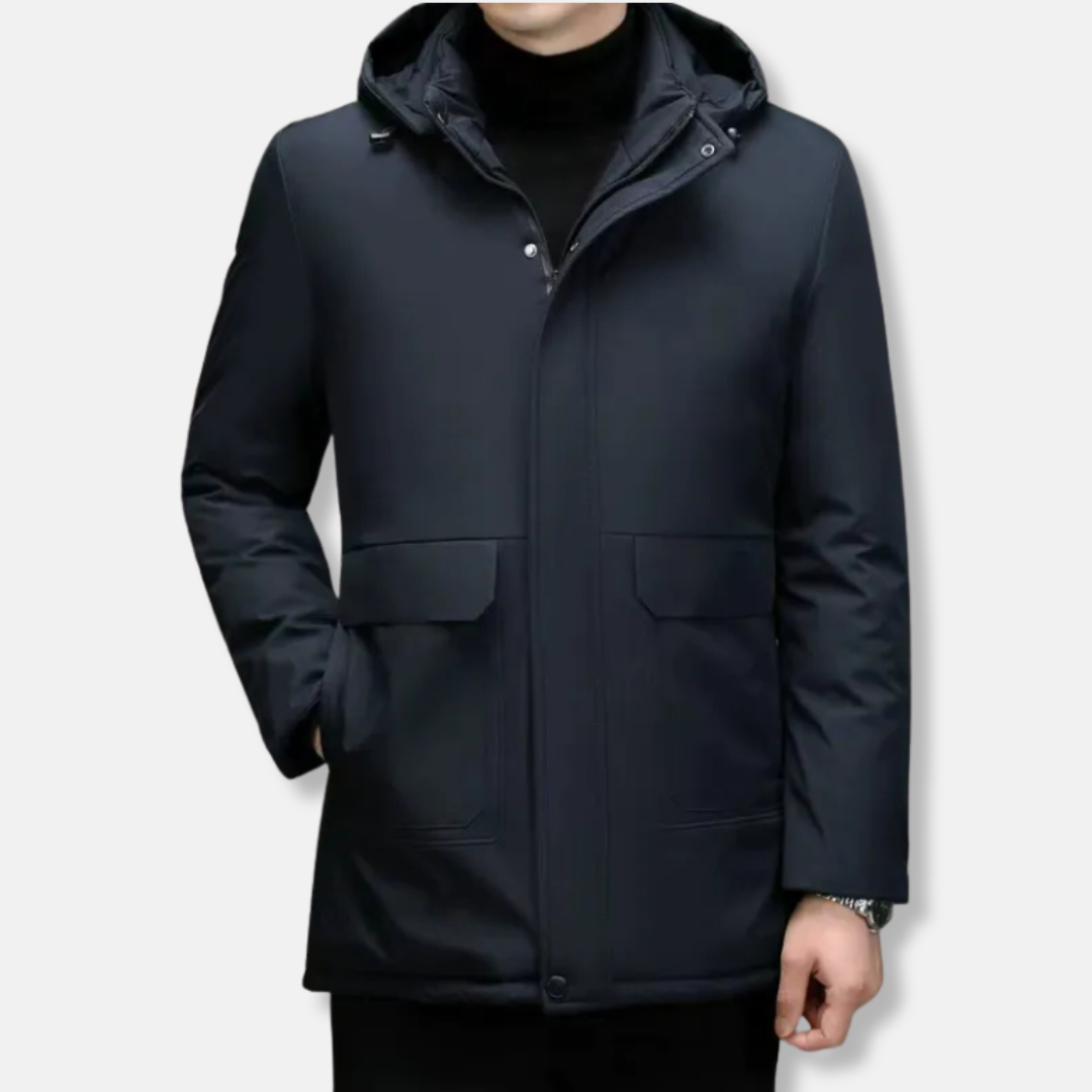 Street-Wave Men's Hooded Padded Insulated Coat Windproof Hip Length