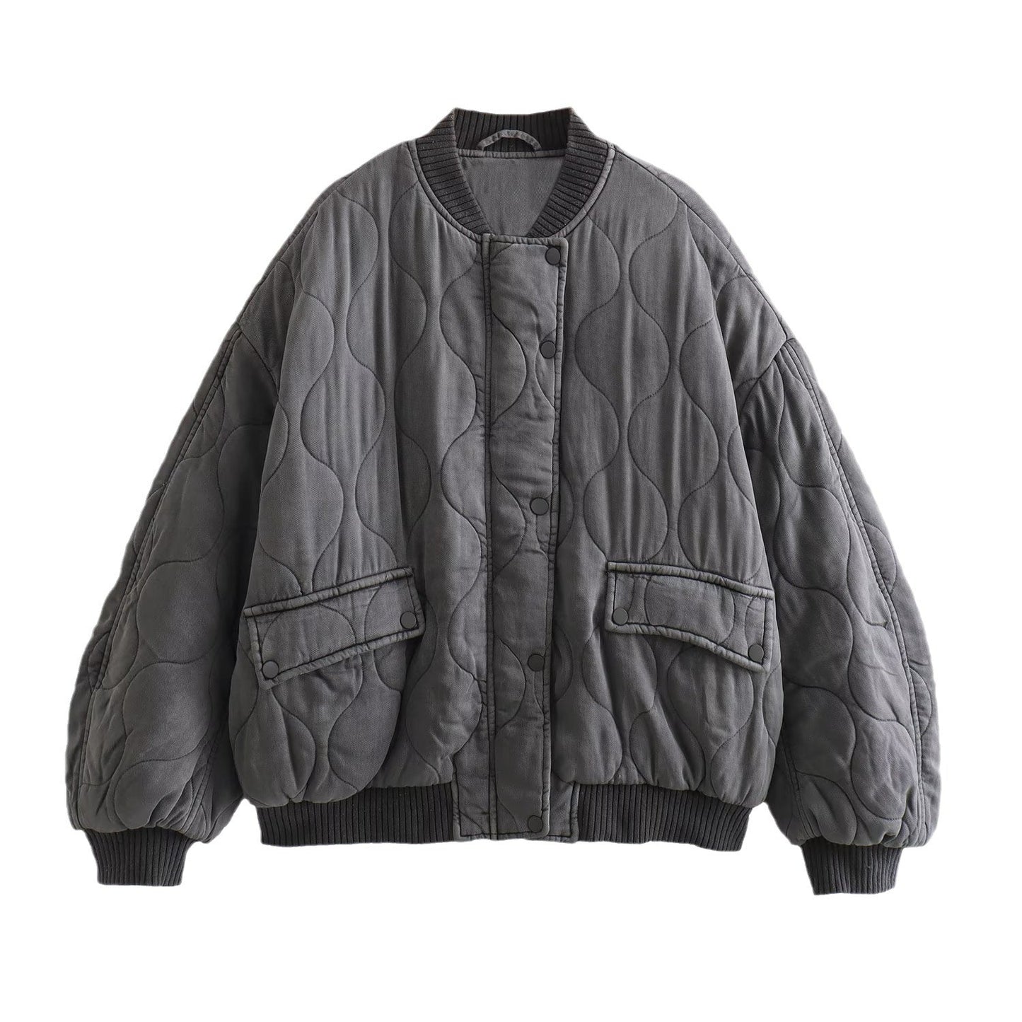 Street-wave Women's Quilted Bomber Jacket With Warmth, Subtle Shine, And Everyday Style