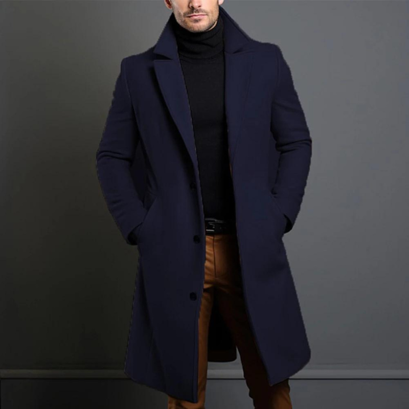 Street Wave Wool Overcoat For Men Timeless Warmth Lapel
